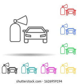 car fire extinguisher multi color style icon. Simple thin line, outline vector of cars service and repair parts icons for ui and ux, website or mobile application