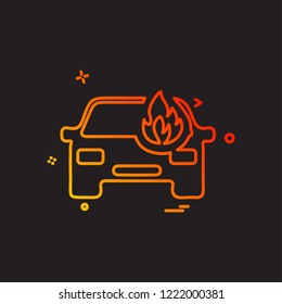 Car fire icon design vector