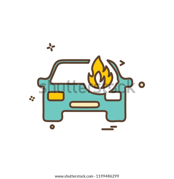 Car fire icon design\
vector