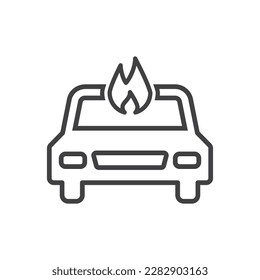 Car Fire Icon Sign Symbol 
