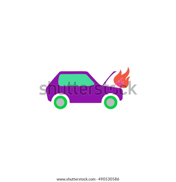 Car fire\
Icon Vector. Flat simple color\
pictogram