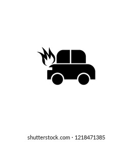 car in fire icon. car in fire vector illustration on white background for web and apps.