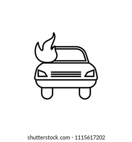 car fire line icon. Element of insurance sign for mobile concept and web apps. Thin line car fire icon can be used for web and mobile. Premium icon on white background