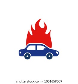Car Fire Logo Icon Design