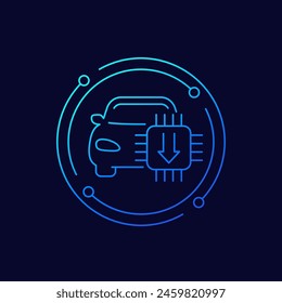 icono del Actualizar del firmware del coche, diseño lineal
