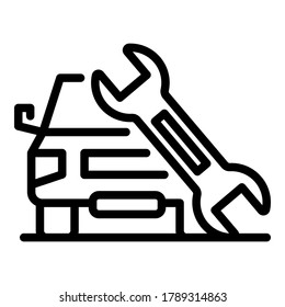Car fix key icon. Outline car fix key vector icon for web design isolated on white background