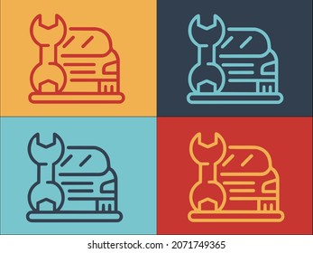 Car In Fix Repair Logo, Simple Flat Icon of mechanic,car,repair