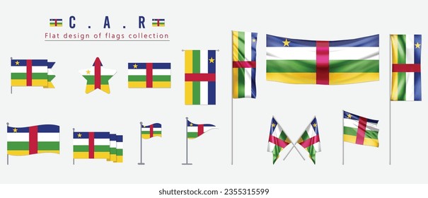 C.A.R flag, flat design of flags collection