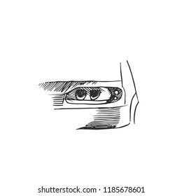 car flashlight isolated on white background, vector illustration