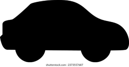 car flat black vector icon