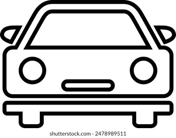 Car flat black vector icon.