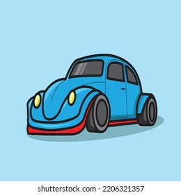 car flat desain illustration modern vector art 