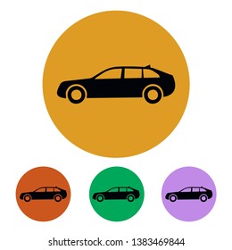 Car flat icon in circle design, modern and trendy design vector, ready for web and print