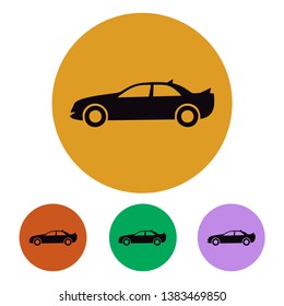Car flat icon in circle design, modern and trendy design vector, ready for web and print