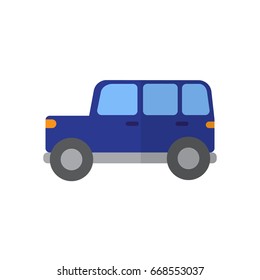 Car flat icon, filled vector sign, colorful pictogram isolated on white. Off road vehicle Symbol, logo illustration. Flat style design