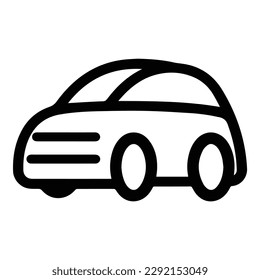 Icono plano del coche aislado en fondo blanco