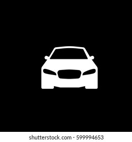 Car Flat Icon On Black Background