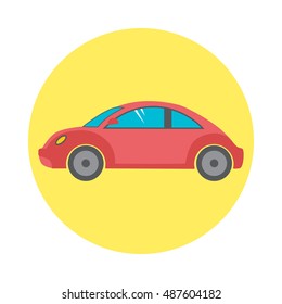Car flat icon on the white background