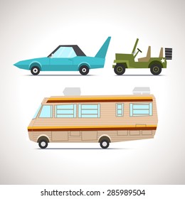 Car Flat Icon Set 9