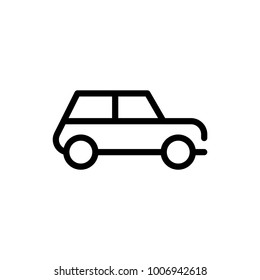 Car flat icon. Single high quality outline symbol of info for web design or mobile app. Thin line signs of chat for design logo, visit card, etc. Outline logo of transport.