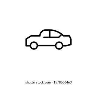 Car flat icon. Single high quality outline symbol for web design or mobile app.  Car thin line signs for design logo, visit card, etc. Outline pictogram EPS10