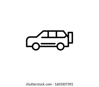 Car flat icon. Single high quality outline symbol for web design or mobile app.  Car thin line signs for design logo, visit card, etc. Outline pictogram EPS10