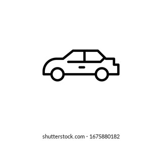 Auto flach Symbol. Einzelnes, qualitativ hochwertiges Umrisssymbol für Webdesign oder mobile App.  Dünne Autokennzeichen für Design-Logo, Visitenkarte usw. Leitbild EPS10