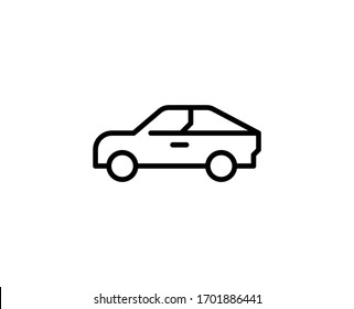 Car flat icon. Single high quality outline symbol for web design or mobile app.  Car thin line signs for design logo, visit card, etc. Outline pictogram EPS10