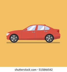 Car Flat Icon. Flat Style Vector Illustration