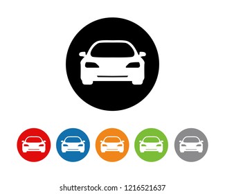 CAR FLAT ICON SYMBOL VECTOR