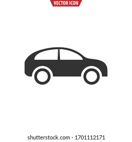 Car flat icon. Vector illustration isolated on a white background.