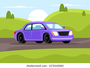 Car flat illustration design template