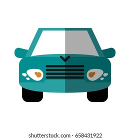 car flat illustration shadow