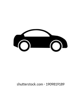 Car flat line icon on white background. Side, vehicle, automobile sign. Transport concept. Trendy flat outline design illustration, used for topics like logo, travel, traffic, app, web. Vector EPS 10