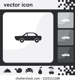 Car flat set of buttons vector icon.