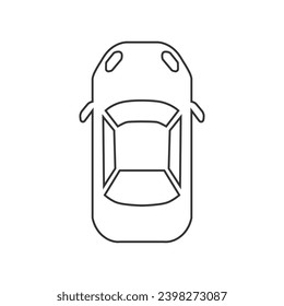 Car flat simple line icon on white background for web design vector