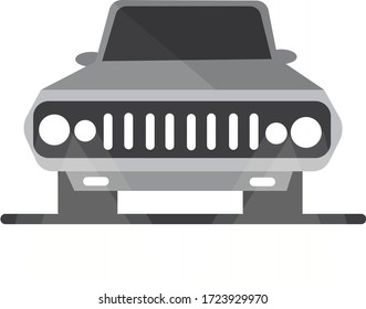 Car in flat style. Vector Illustration