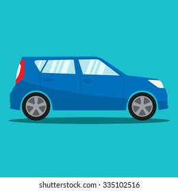 Car in flat style. Vehicle icon. Vector illustration.