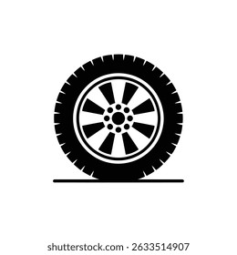 Car flat tire isolated in transparent background. Perfect for adding a sleek automotive icon to your designs, illustrations, and creative projects.