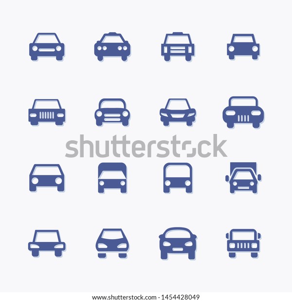 Car flat vector\
graphic icon set for web