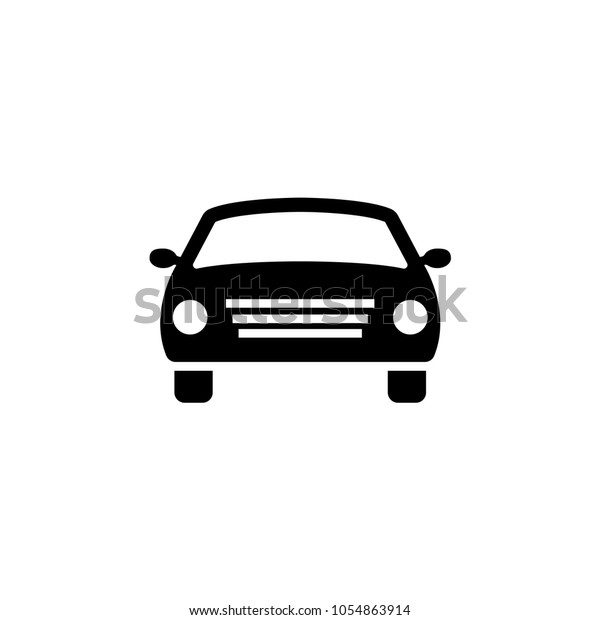 Car. Flat Vector Icon. Simple black symbol on\
white background