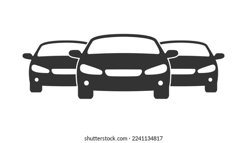 Car fleet graphic icon. Motor vehicles sign isolated on white background. Motorcade symbol. Vector illustration