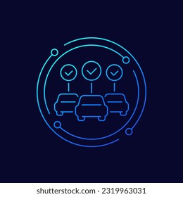 icono de flota de automóviles, diseño lineal