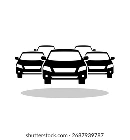 Cartel del icono de la flota de coches con la sombra