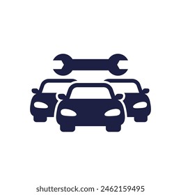 car fleet repair icon on white