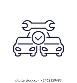 car fleet repair line icon on white