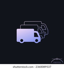 car fleet vector icon with vans