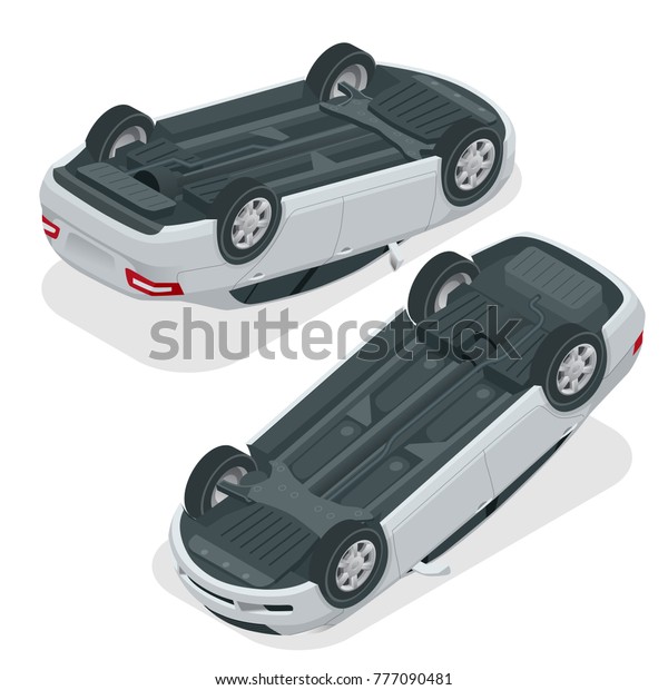 Car Flipped Car Turned Over After Stock Vector (Royalty Free) 777090481