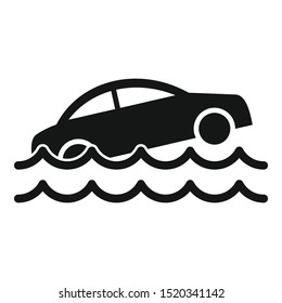 Car flood icon. Simple illustration of car flood vector icon for web design isolated on white background