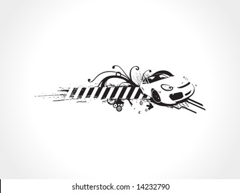 car with floral elements on white background wallpaper